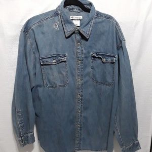 Columbia denim mens  button-up